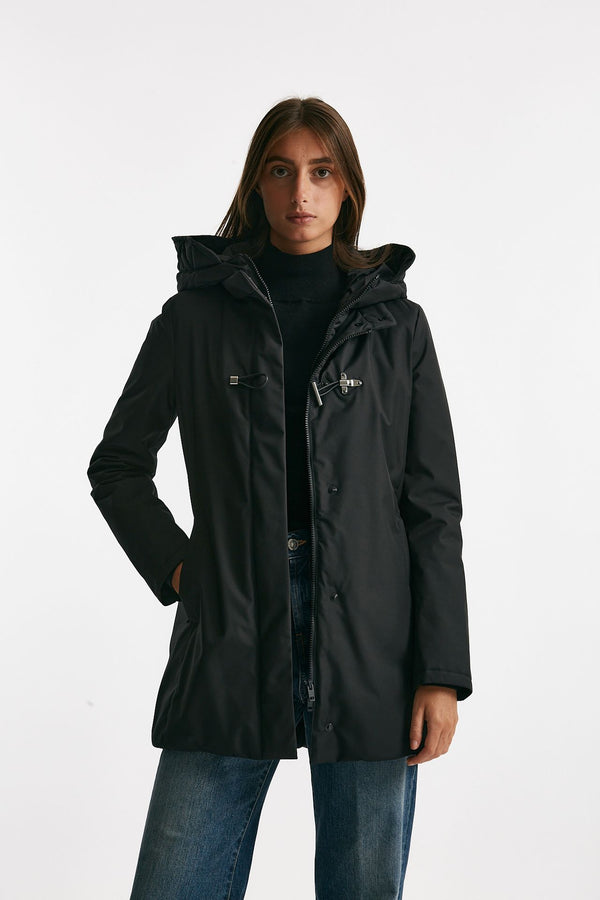giaccone toggle in gabardina tecnica nero women Fay