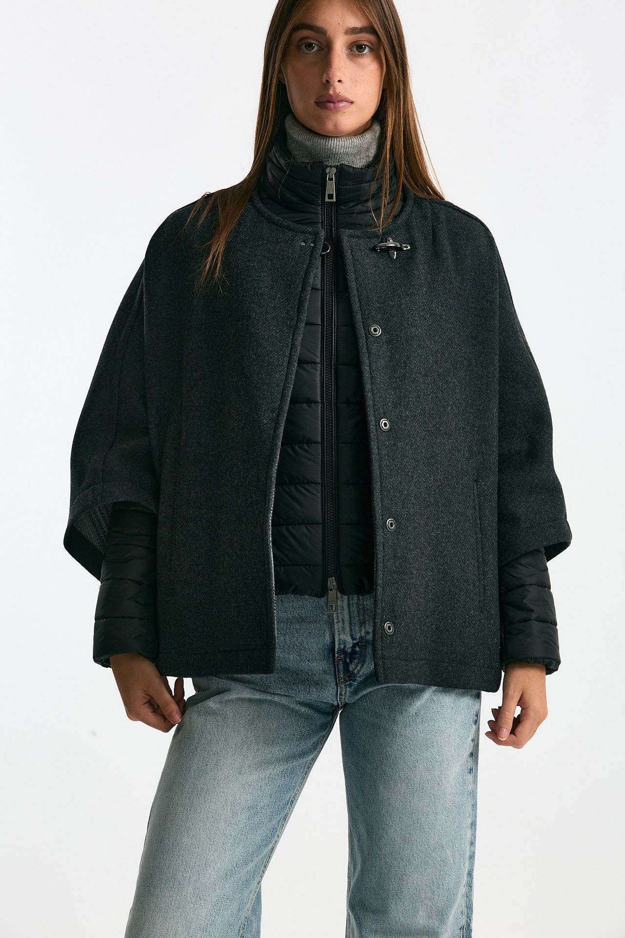 Cappa con giacca imbottita antracite women Fay - 5