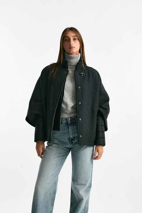 Cappa con giacca imbottita antracite women Fay