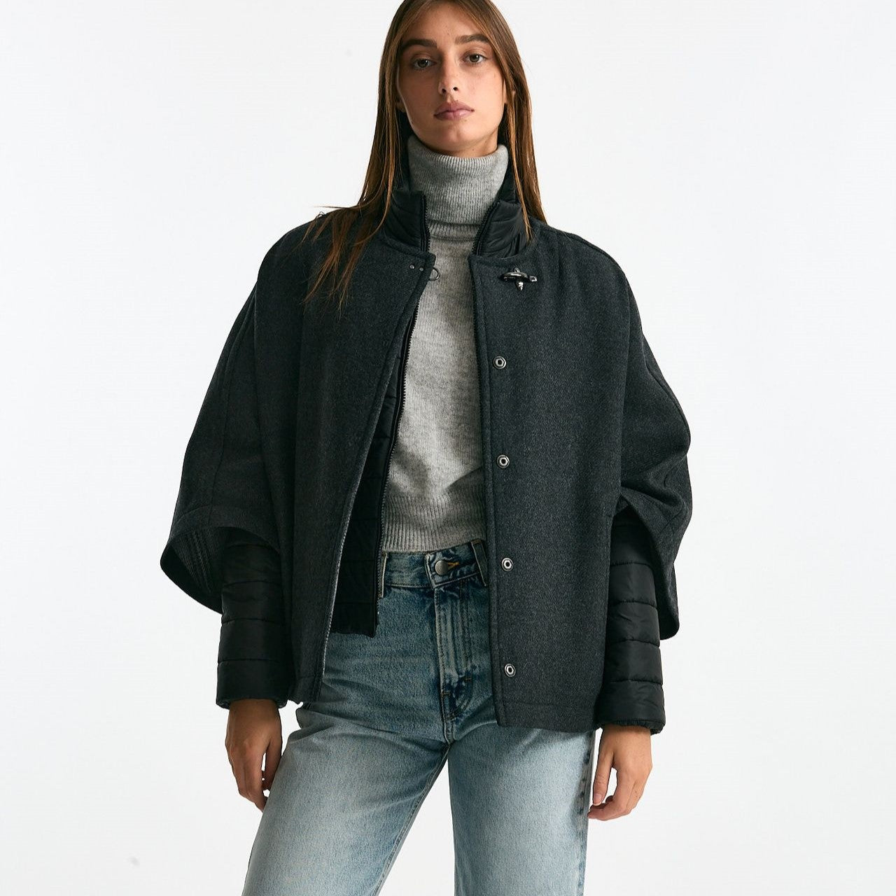 Cappa con giacca imbottita antracite women Fay - 10