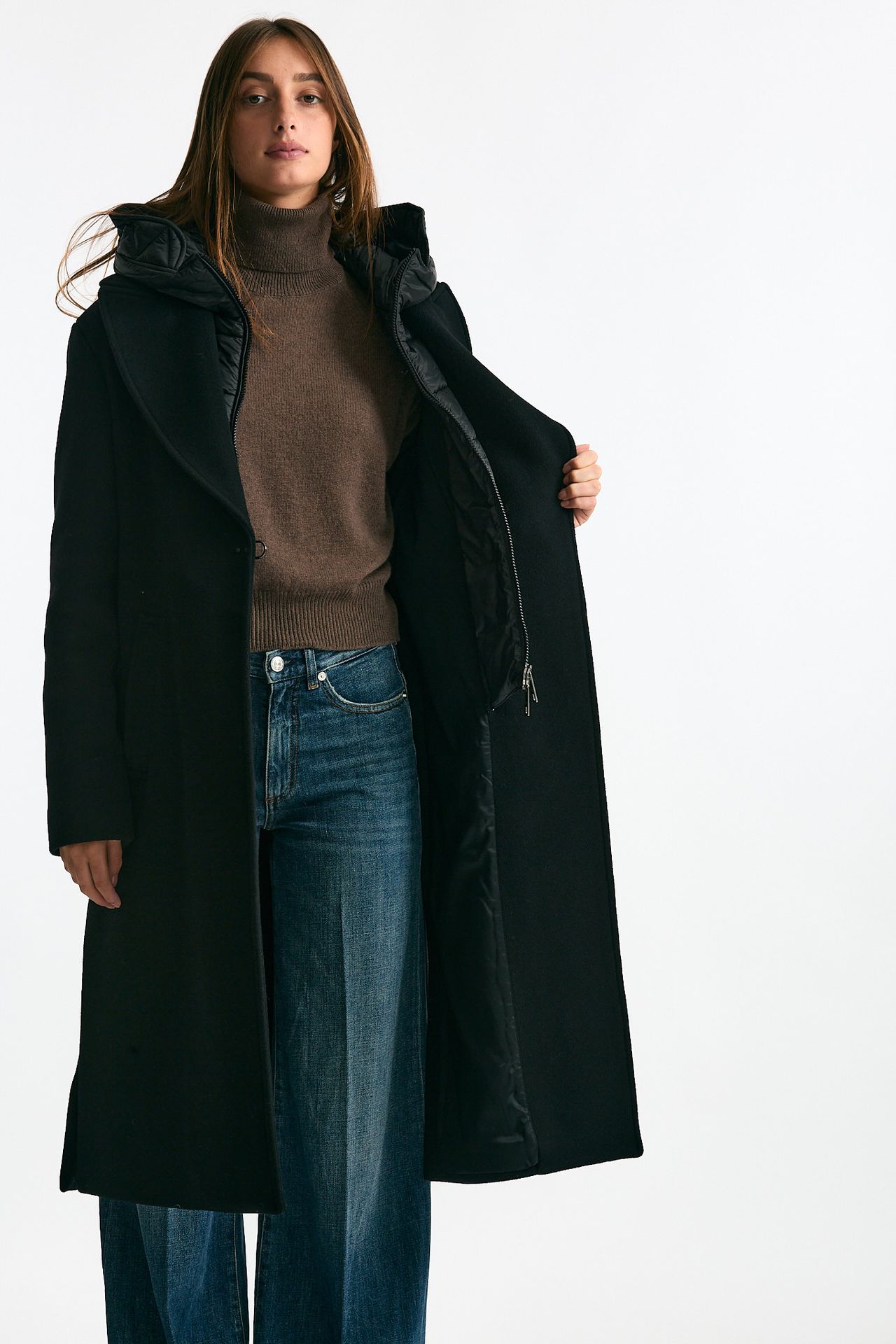 Cappotto double front in lana e cashmere nero women Fay - 3