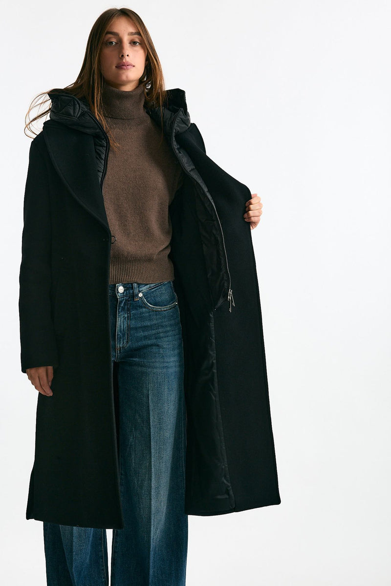 Cappotto double front in lana e cashmere nero women Fay - 3