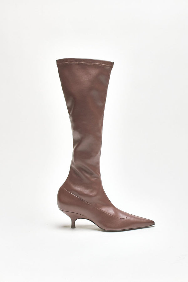 stivali hera in pelle sintetica cioccolato women Gia borghini