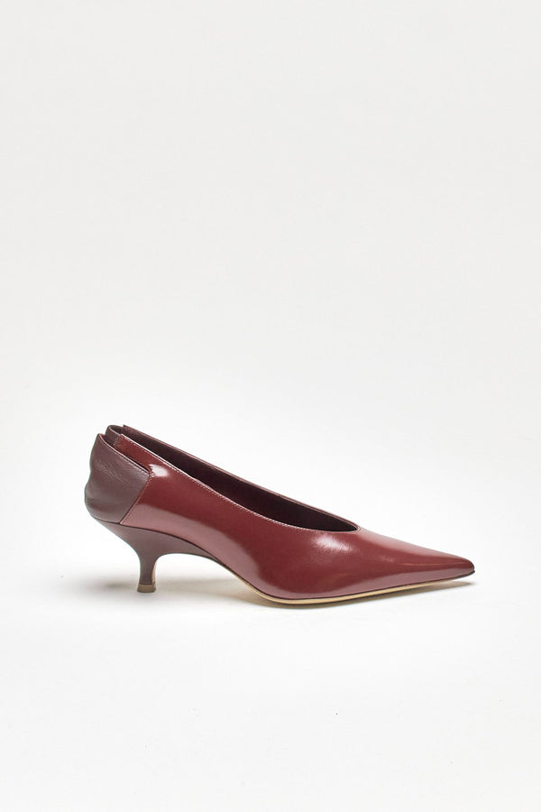 décolleté sloane in pelle bordeaux women Gia borghini