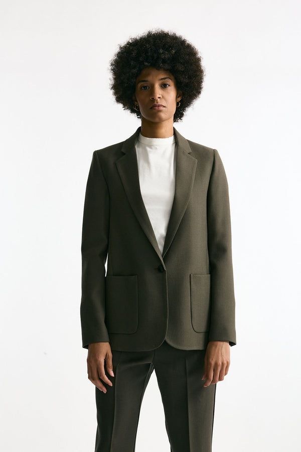 Giacca monopetto verde militare women Grifoni