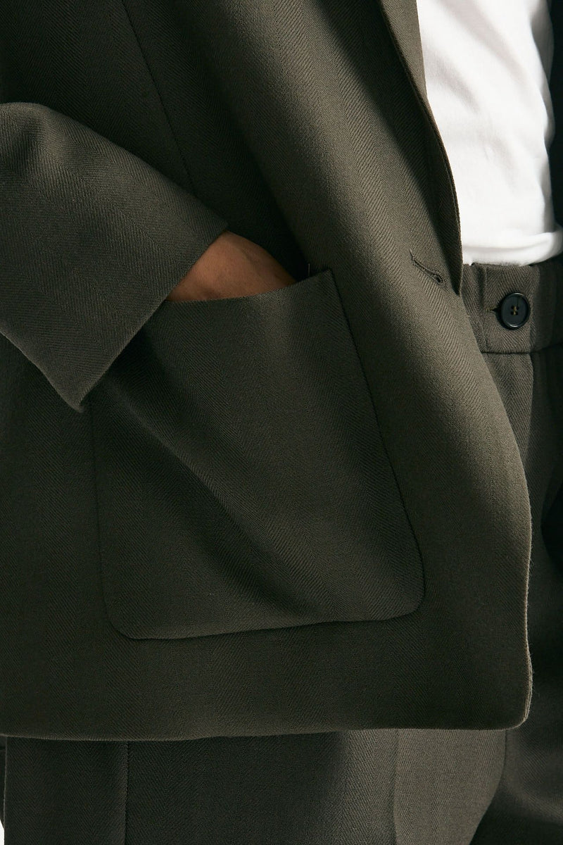 Giacca monopetto verde militare women Grifoni - 4