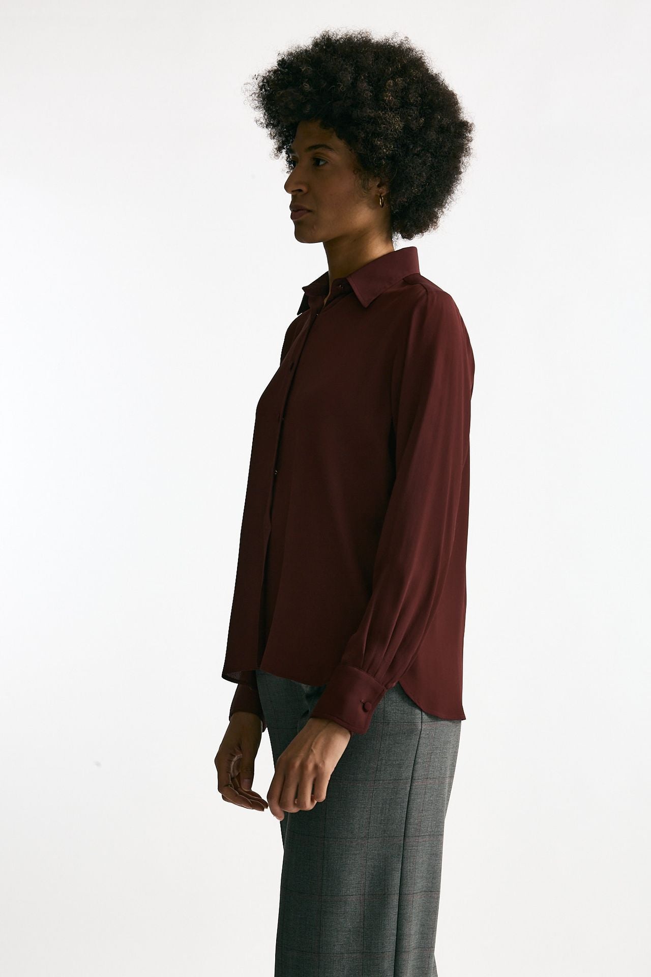 Camicia serafino misto seta bordeaux women Grifoni - 4