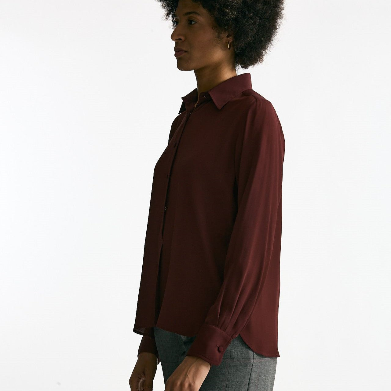 Camicia serafino misto seta bordeaux women Grifoni - 6