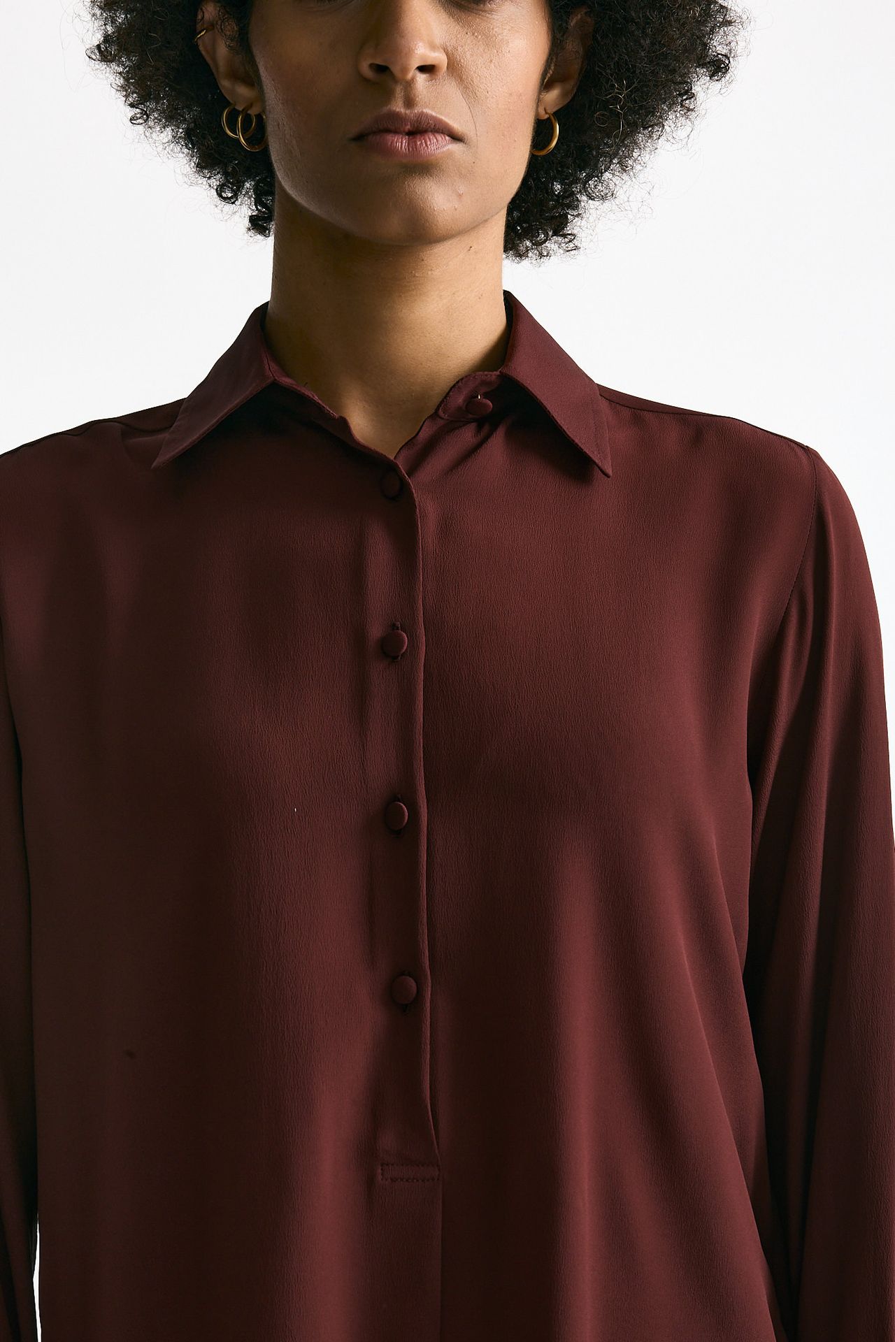 Camicia serafino misto seta bordeaux women Grifoni - 5