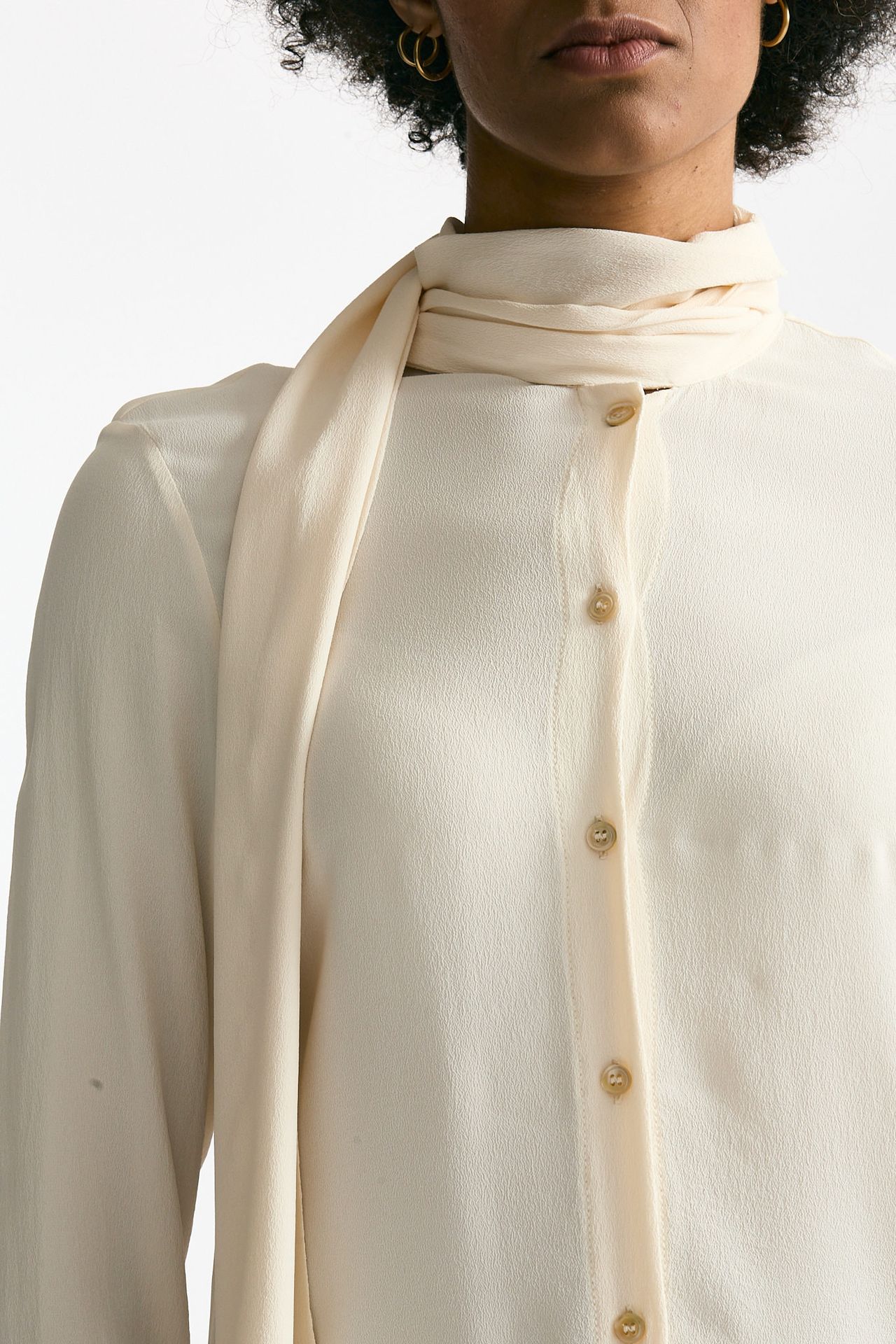 Camicia in misto seta crema women Grifoni - 5