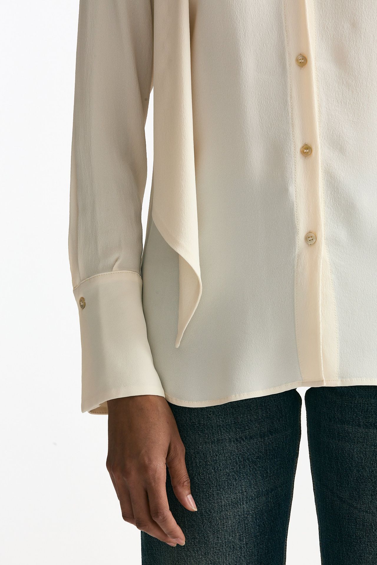 Camicia in misto seta crema women Grifoni - 6