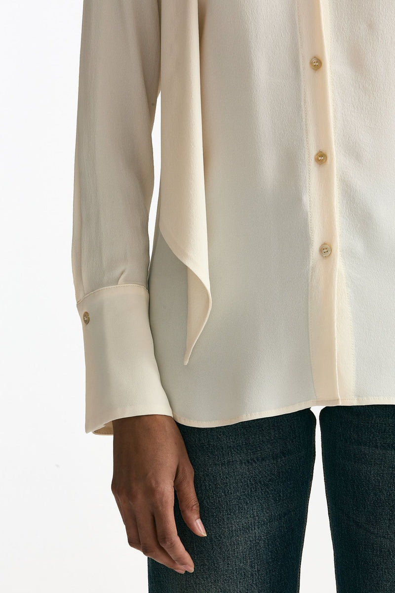 Camicia in misto seta crema women Grifoni - 6