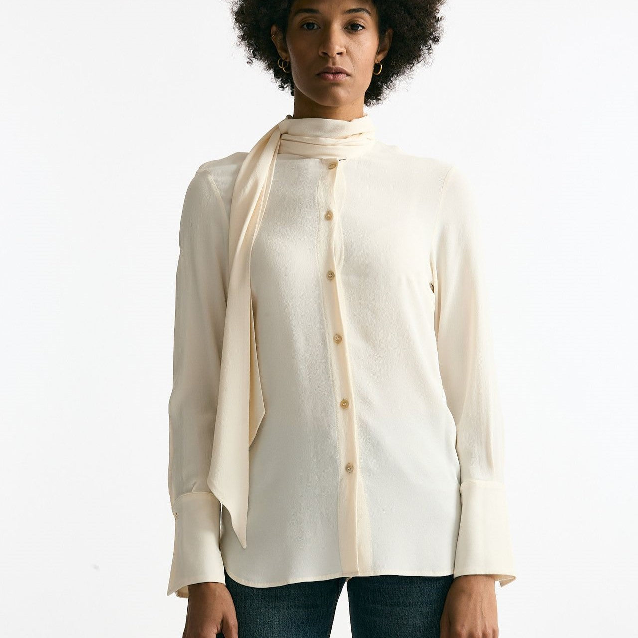 Camicia in misto seta crema women Grifoni - 7