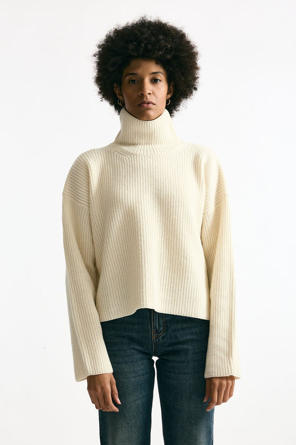 Maglia dolcevita in lana bianco women Grifoni