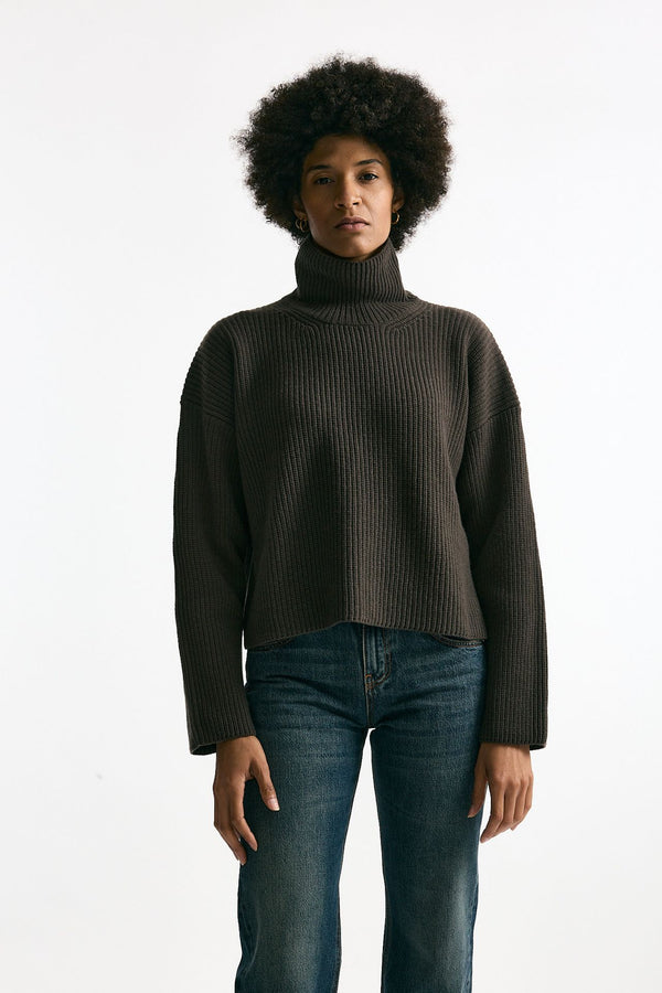 Maglia dolcevita in lana fango women Grifoni