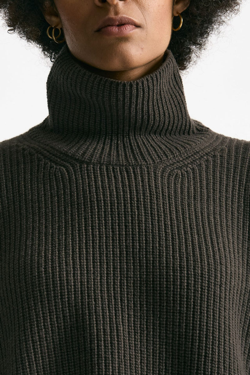 Maglia dolcevita in lana fango women Grifoni - 5