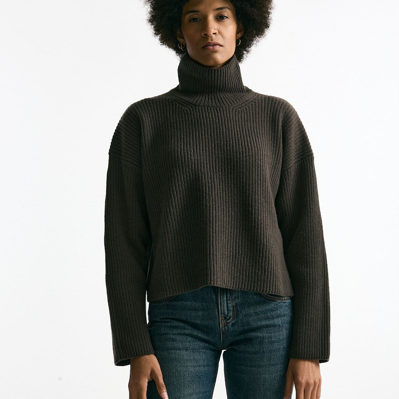 Maglia dolcevita in lana fango women Grifoni - 7