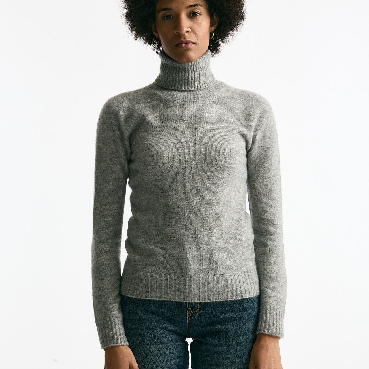 Dolcevita in cachemire e seta grigio melange women Grifoni - 5