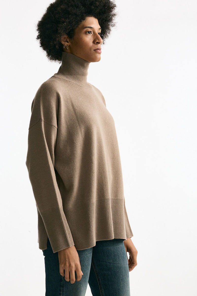 Dolcevita over in lana tortora women Grifoni - 3