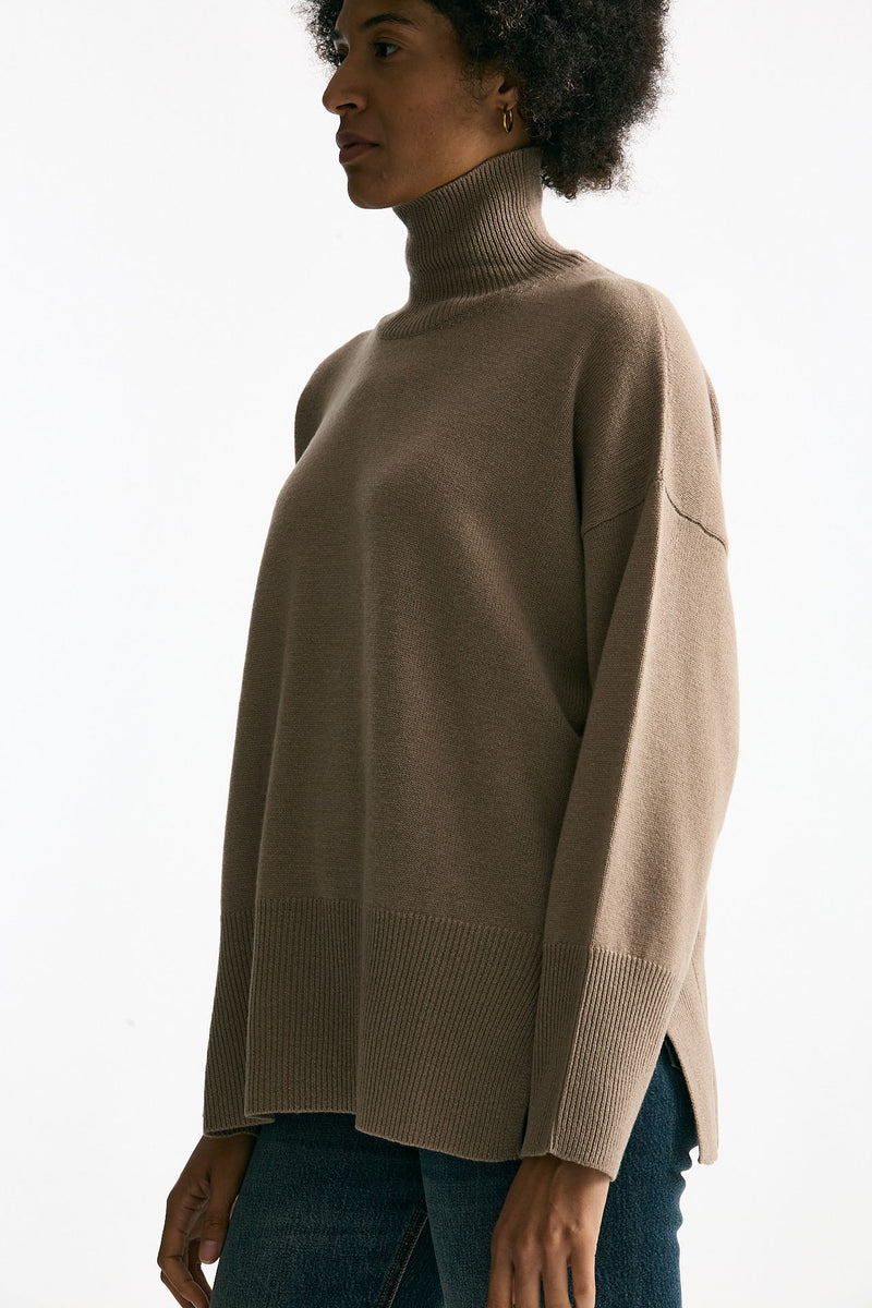 Dolcevita over in lana tortora women Grifoni - 1