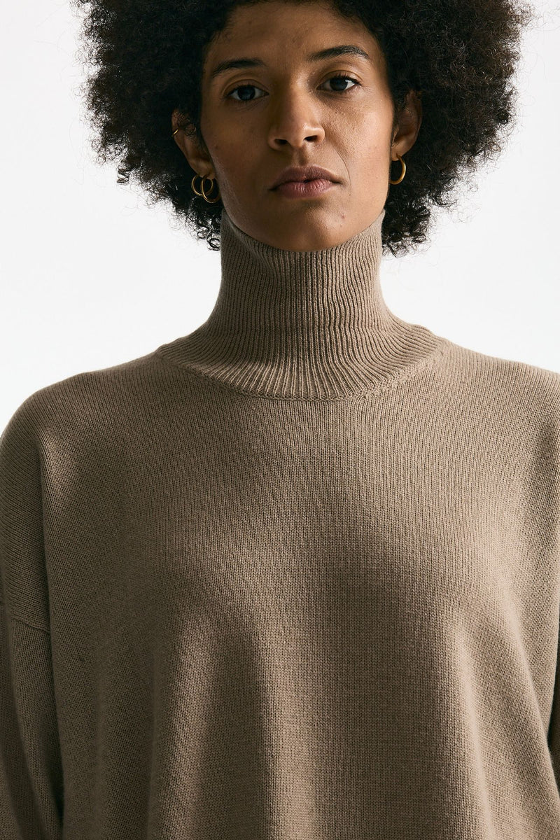 Dolcevita over in lana tortora women Grifoni - 5