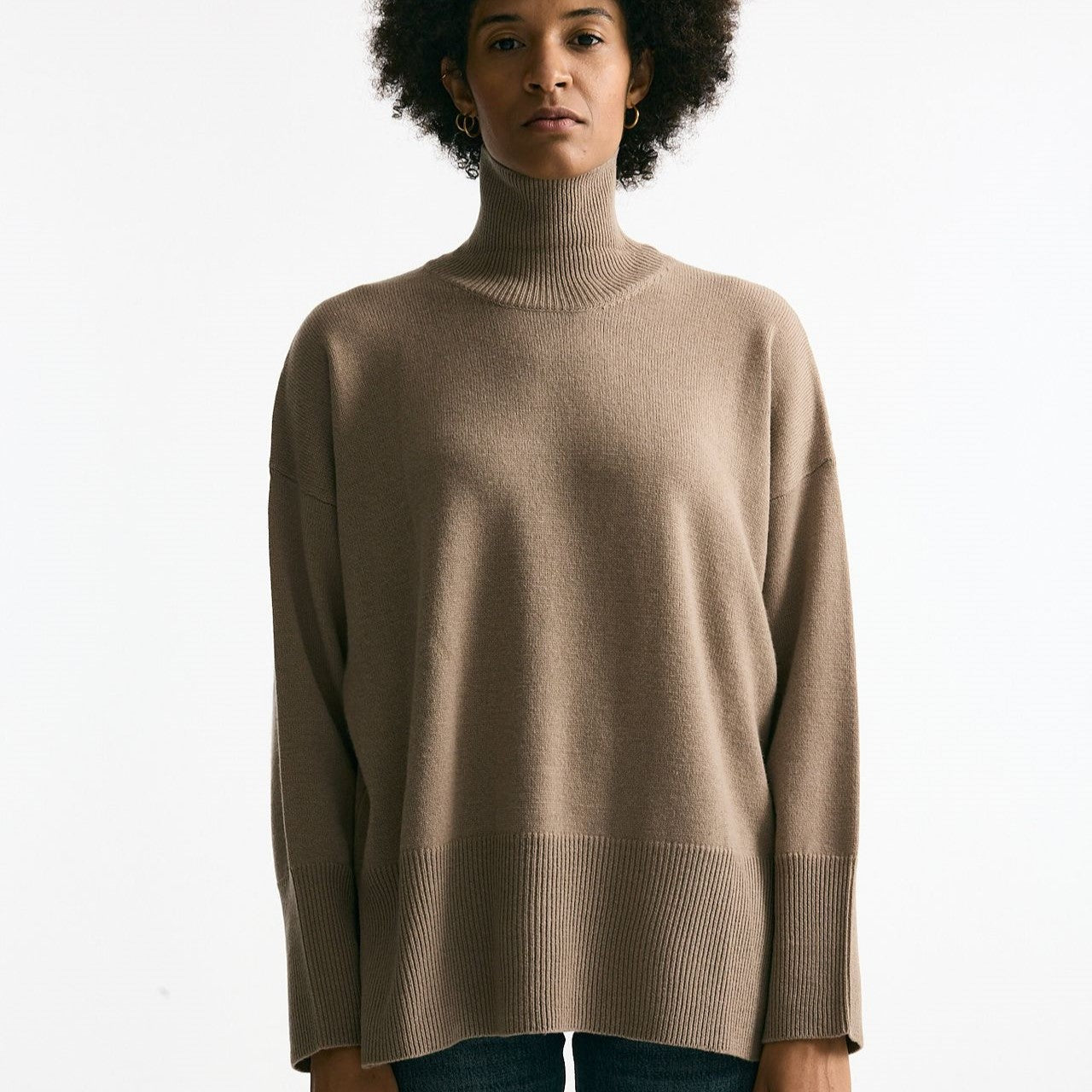 Dolcevita over in lana tortora women Grifoni - 7