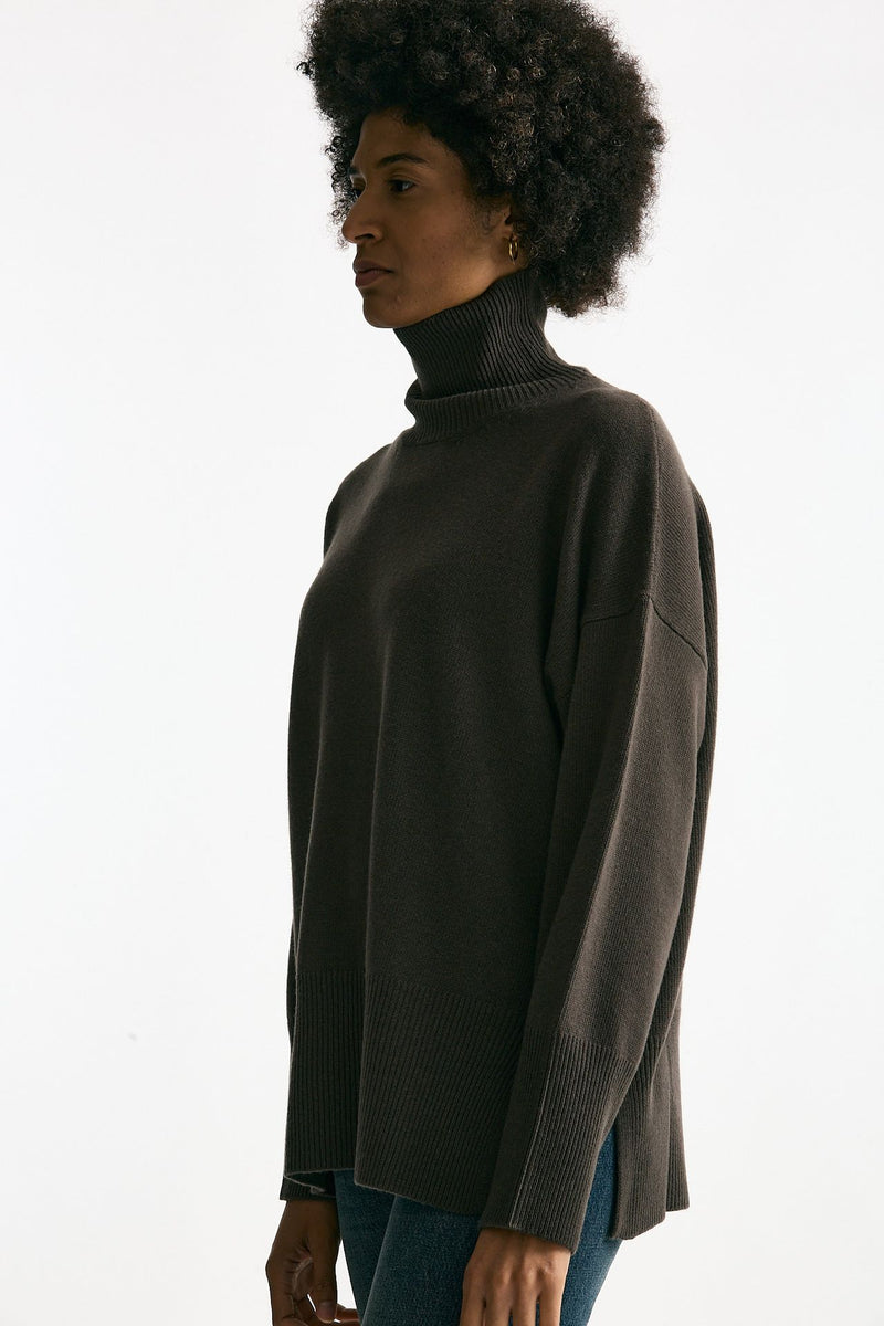 Maglia dolcevita over in lana fango women Grifoni - 4