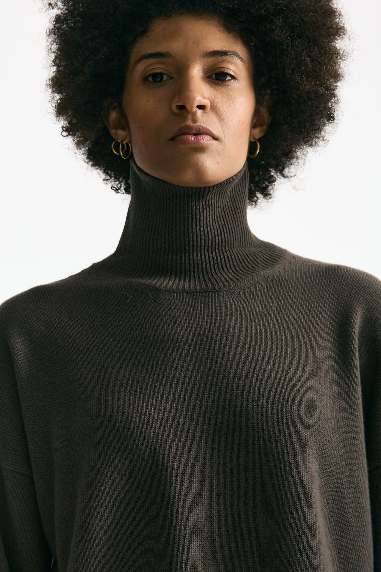 Maglia dolcevita over in lana fango women Grifoni - 5