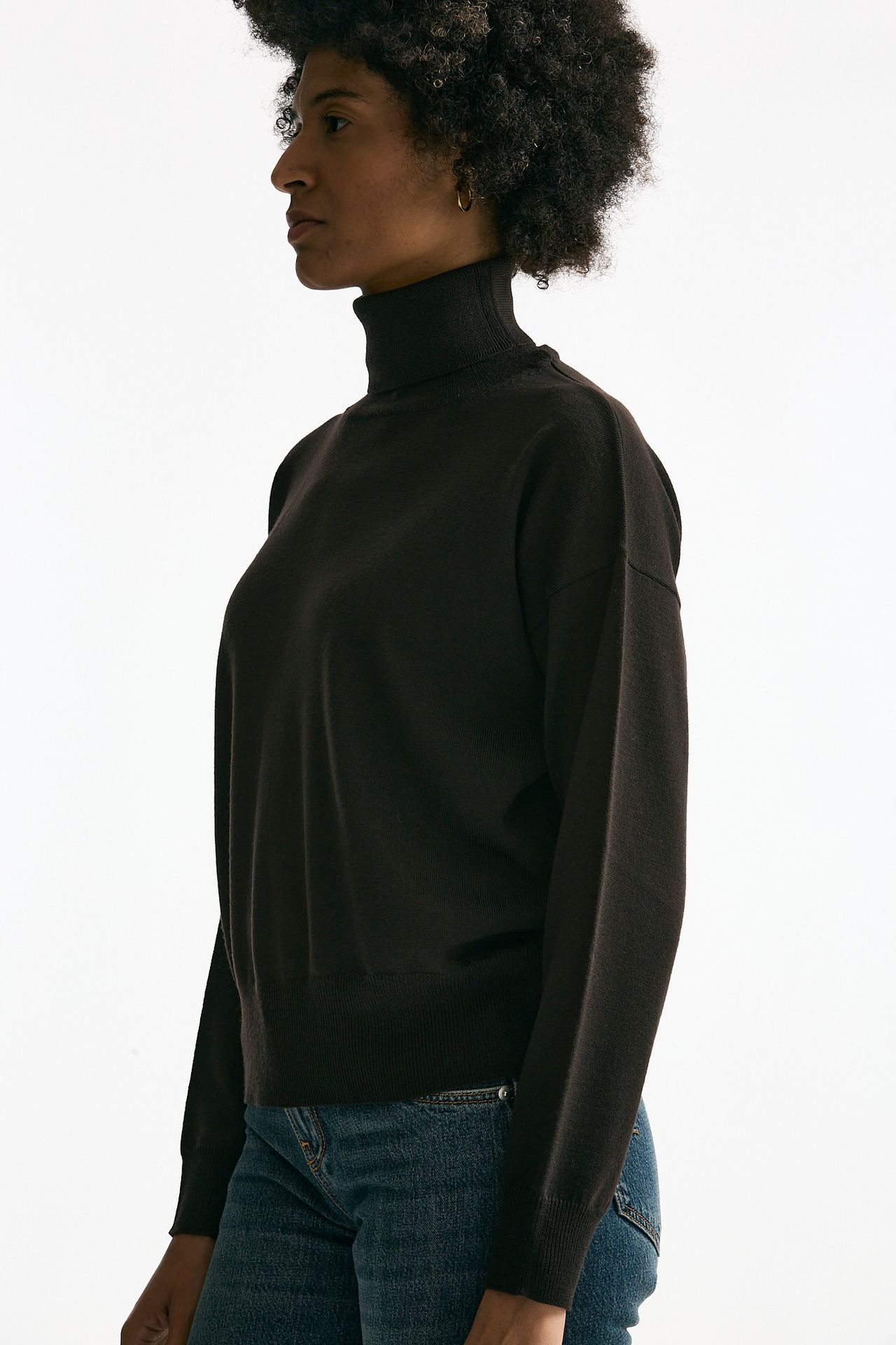 Maglia in lana rasata cioccolato women Grifoni - 1