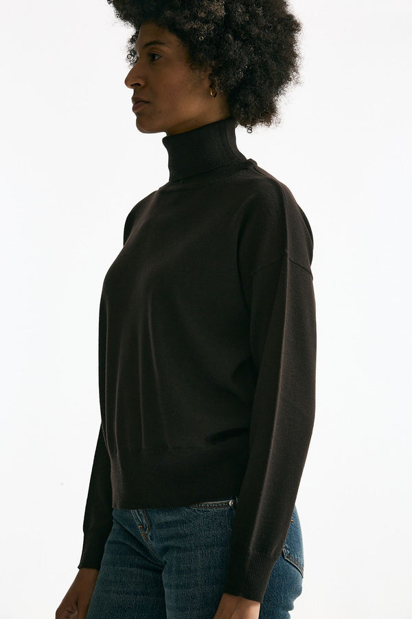 Maglia in lana rasata cioccolato women Grifoni