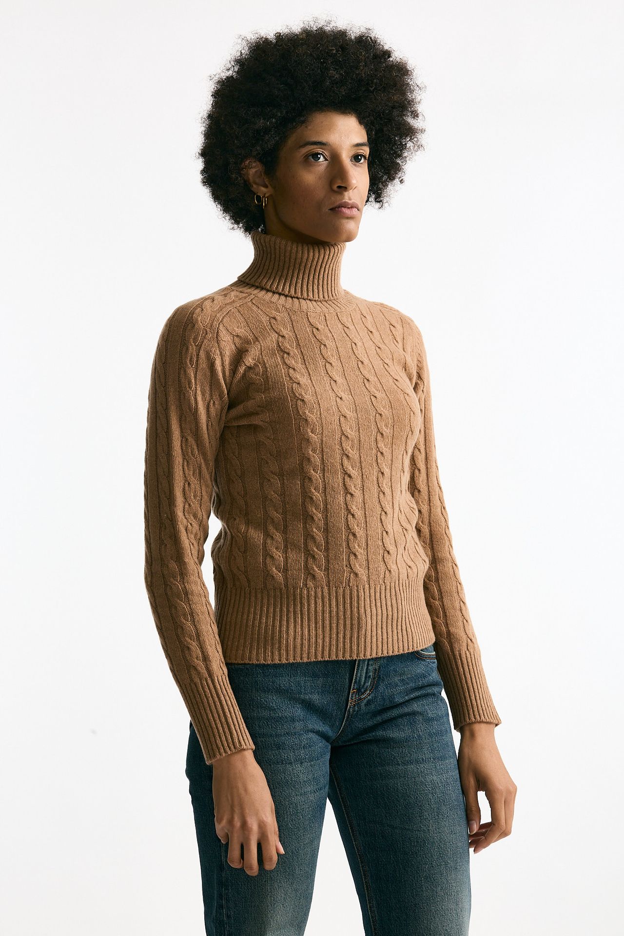 Maglia a trecce cammello cashmere women Grifoni - 2