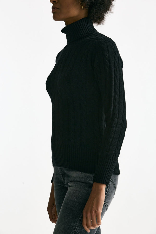 Maglia a trecce in cashmere nero women Grifoni