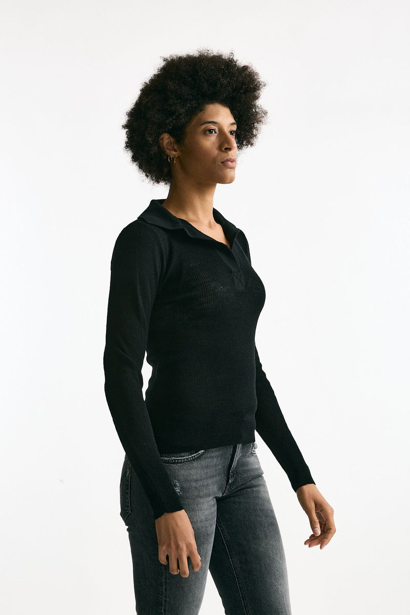 Maglia serafino in lana nero women Grifoni - 3