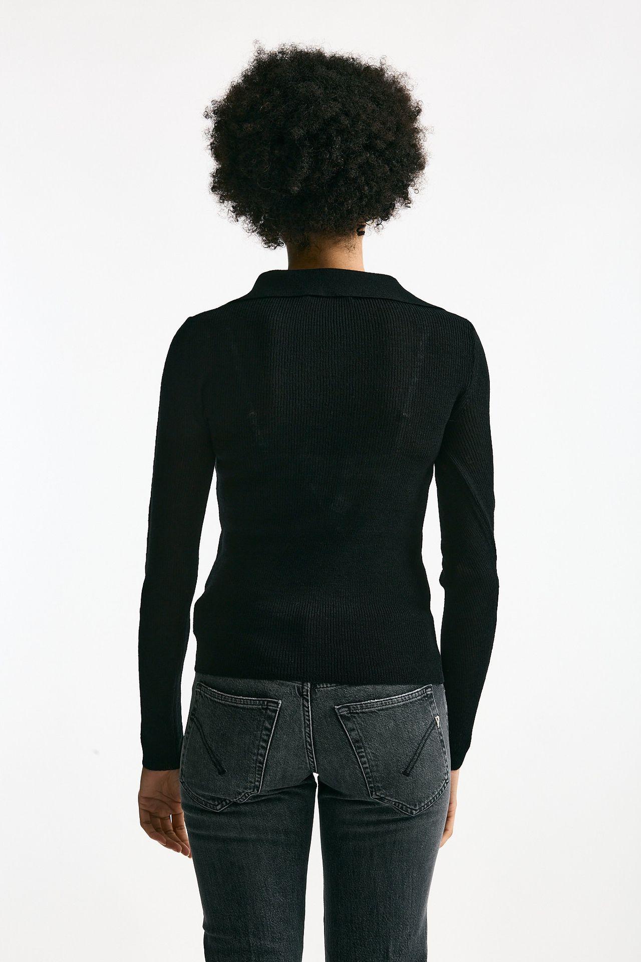 Maglia serafino in lana nero women Grifoni - 4