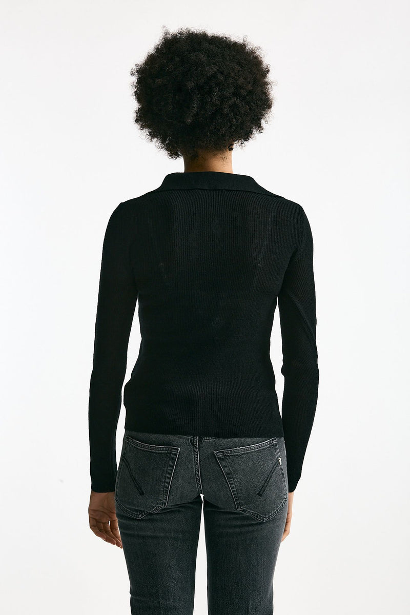 Maglia serafino in lana nero women Grifoni - 4