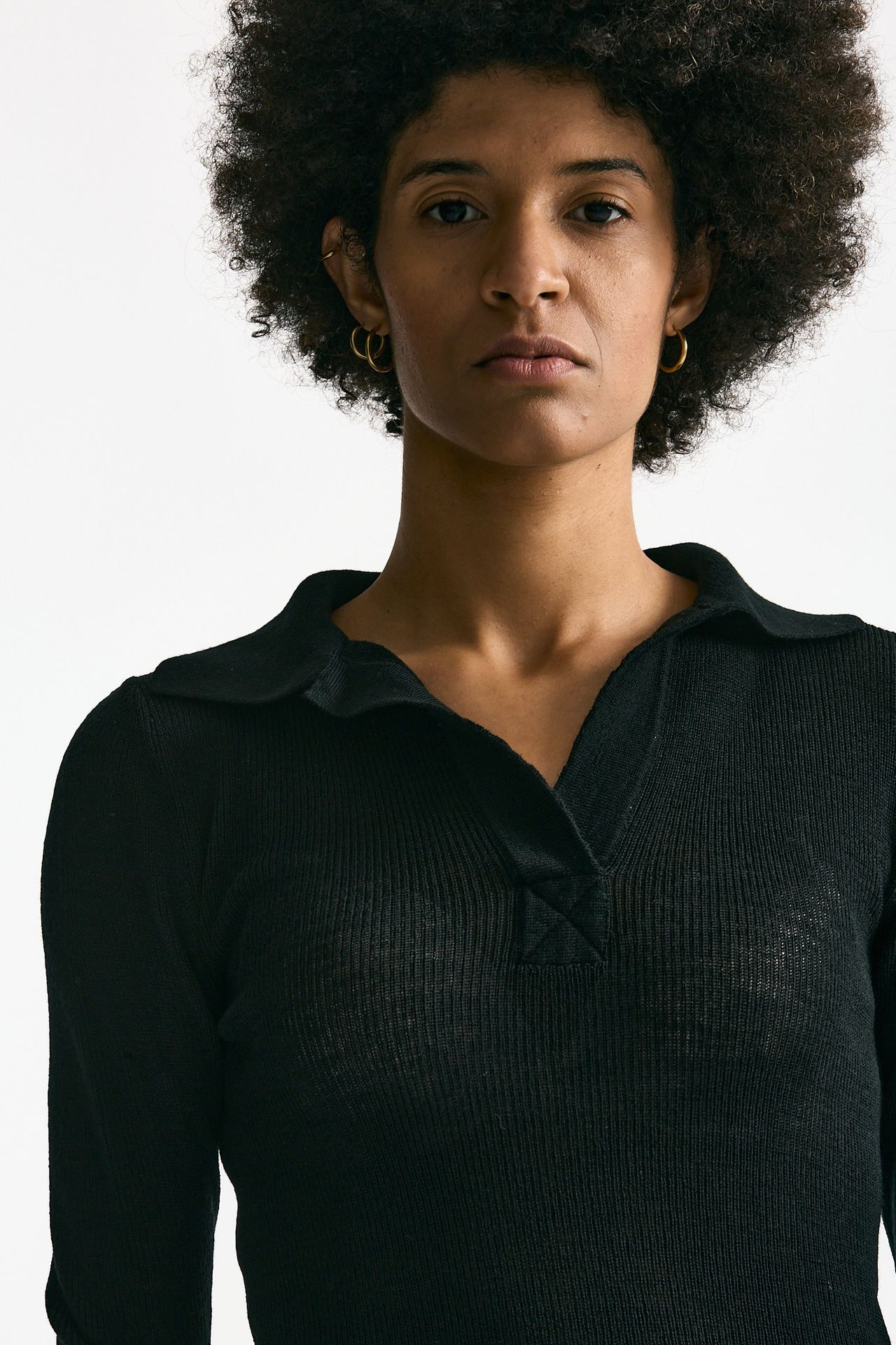 Maglia serafino in lana nero women Grifoni - 5