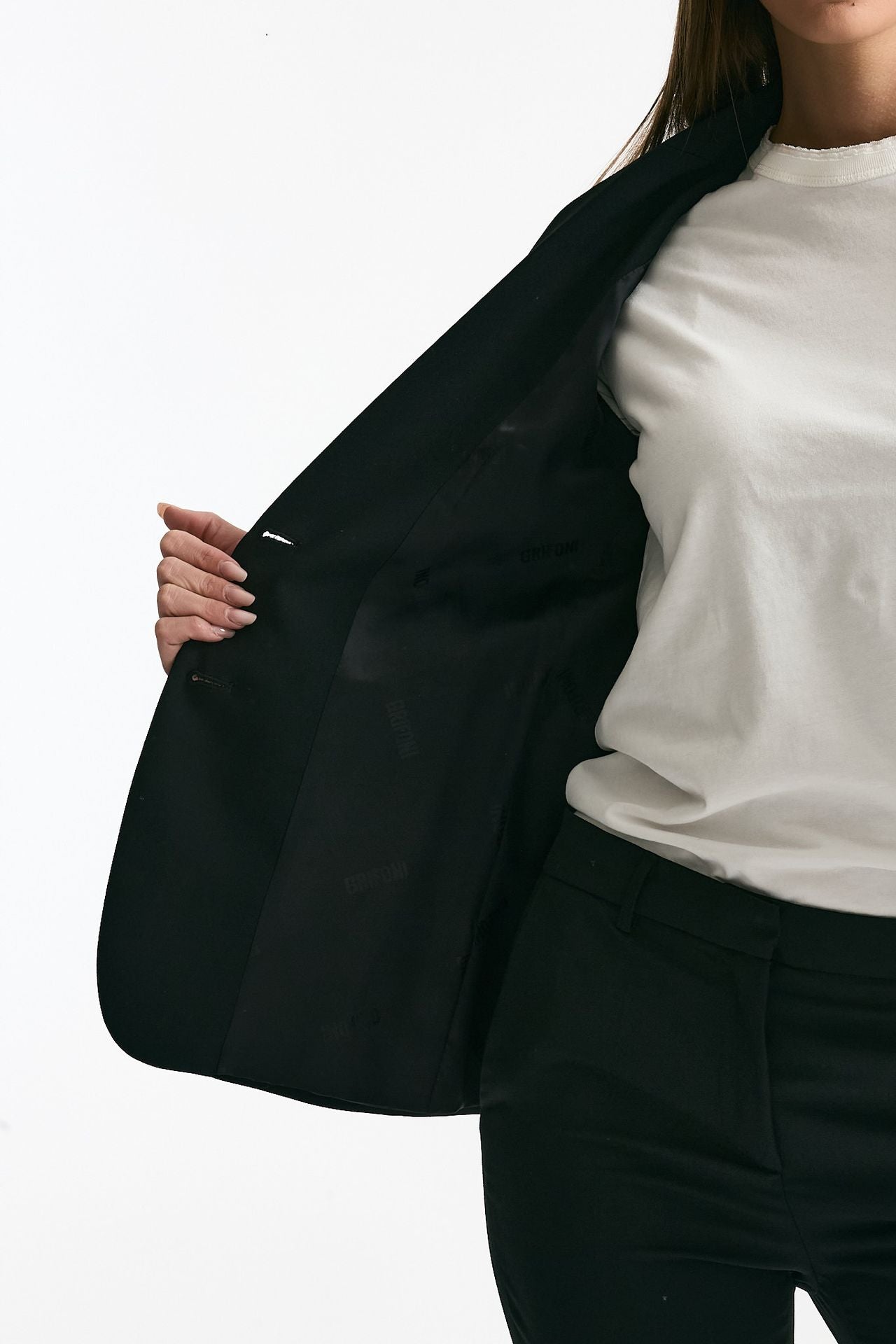 Tailleur in fresco lana nero women Grifoni - 9