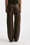 pantalone bonnie in pelle cioccolato women Haikure - 3