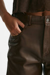 pantalone bonnie in pelle cioccolato women Haikure - 5