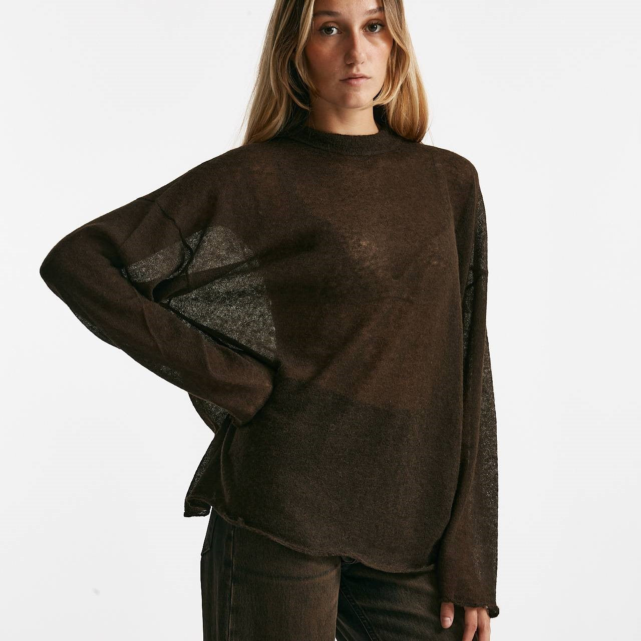 maglia girocollo over garzata cioccolato women Haikure - 7