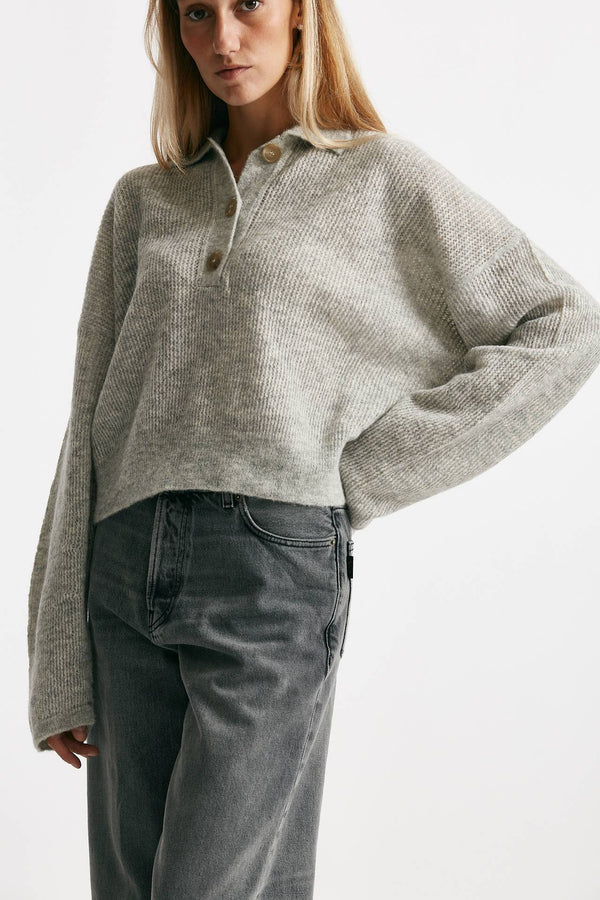 maglia polo over grigio women Haikure