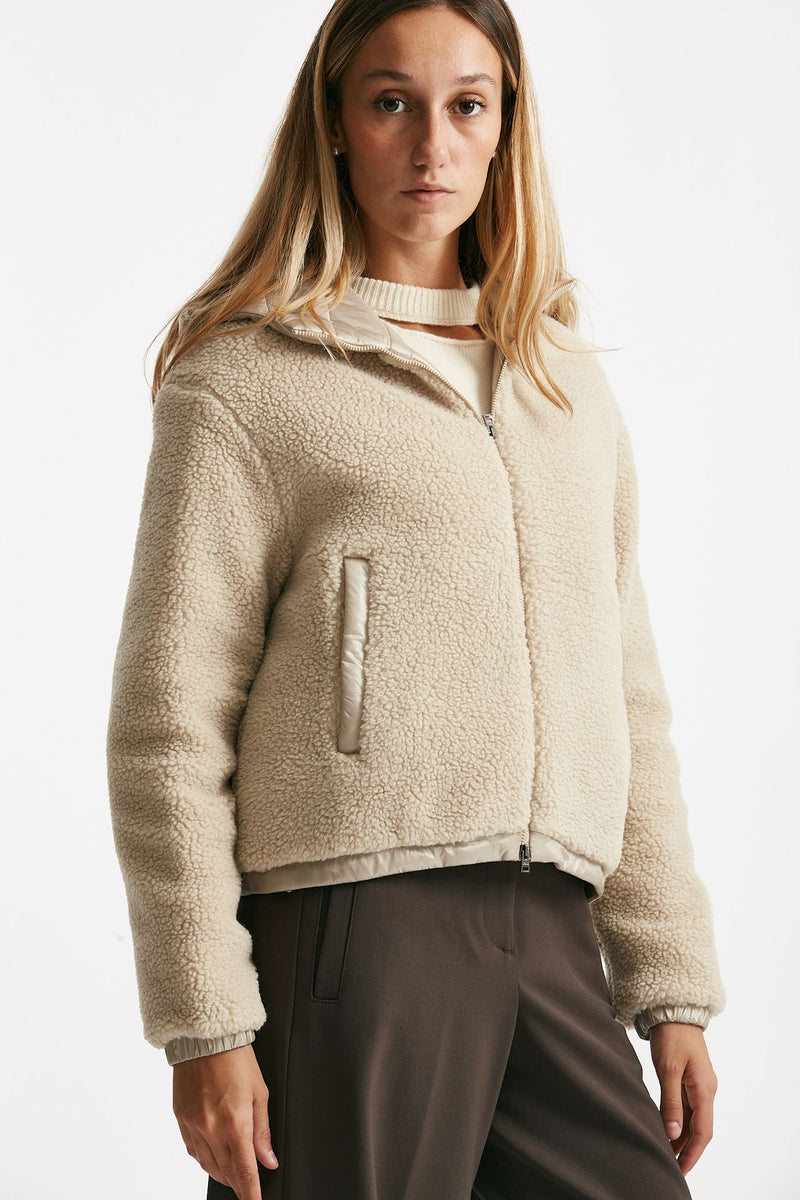bomber teddy e nylon beige women Herno - 3