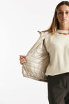 bomber teddy e nylon beige women Herno - 5