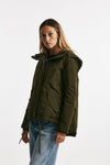 parka corto in gabardina di cotone verde militare women Herno - 1