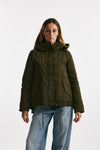 parka corto in gabardina di cotone verde militare women Herno - 4