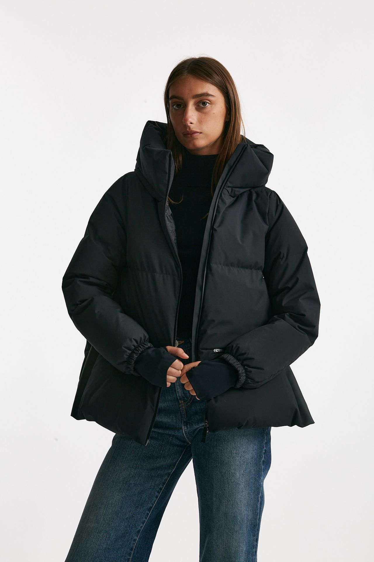 giubbino laminar corto nero in gore-tex windstopper women Herno - 1