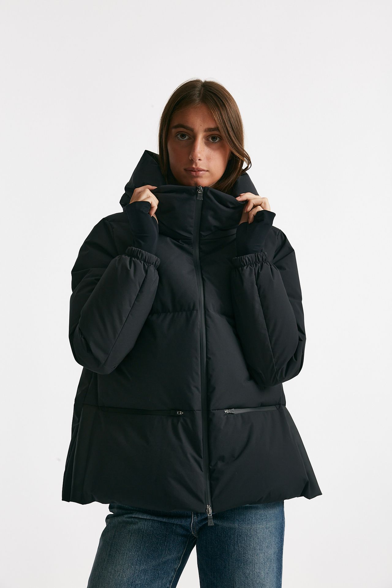 giubbino laminar corto nero in gore-tex windstopper women Herno - 4