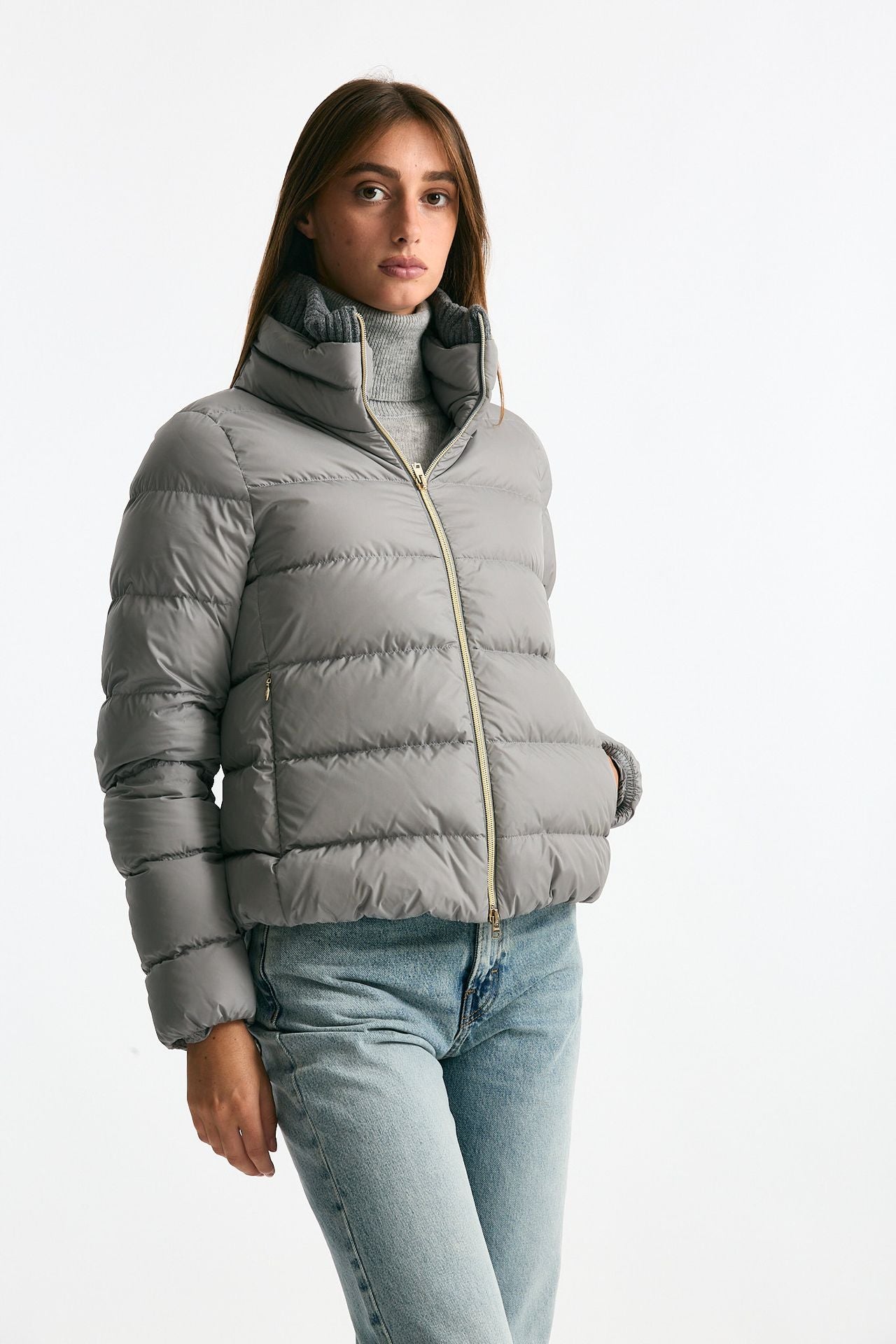 Piumino corto grigio chiaro women Herno - 2
