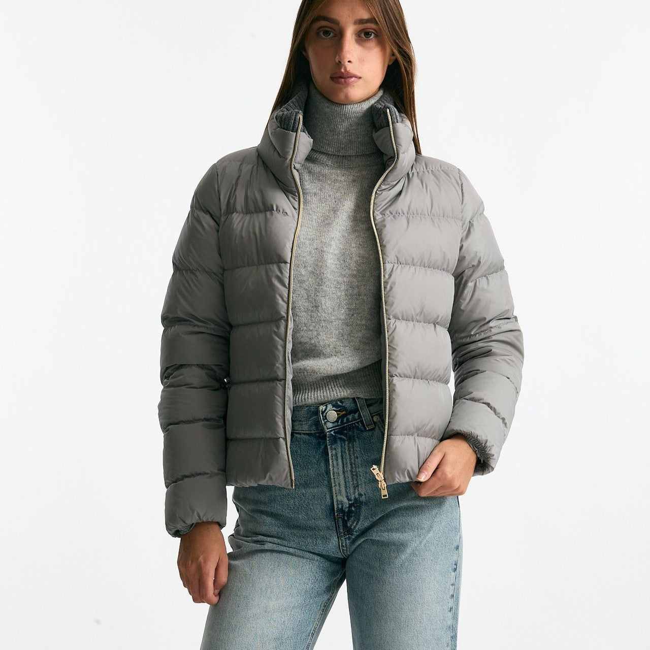 Piumino corto grigio chiaro women Herno - 9