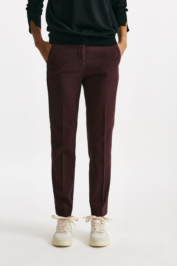 Pantalone slim LEYRE bordeaux women Incotex